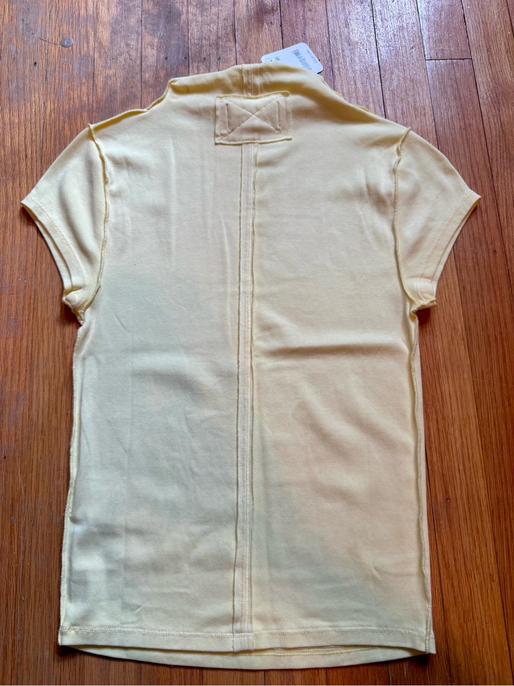 We The Free Short Sleeve Mock Neck Top — Pale Yellow - Picture 2 of 3